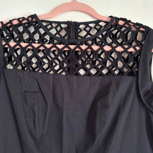 Rachel Rachel Roy Black Lattice Midi Dress NWT Women’s Size 4 Cocktail Evening - Picture 6 of 8
